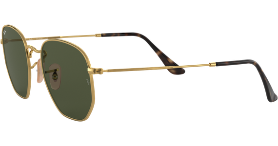 Ray-Ban RB3548N Hexagonal Flat Lenses Glänzend Gold / Grün 001 51 - Ansicht 3