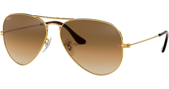 Ray-Ban Aviator Gradient RB3025 Glänzend Gold / Verlauf Hellbraun 001/51 62 - LARGE - Ansicht 2