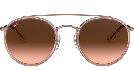 Ray-Ban RB3647N Round Double Bridge Glänzend Kupfer / Verlauf Braun 9069A5 51 - Ansicht 2