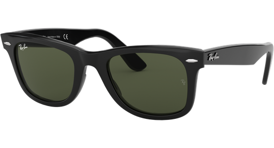 Ray-Ban RB2140 Original Wayfarer Classic Glänzend Schwarz / Grün 901 50-22 - Ansicht 2