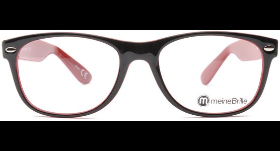 meineBrille 04-69150-02, Schwarz/Rot front - Ansicht 3