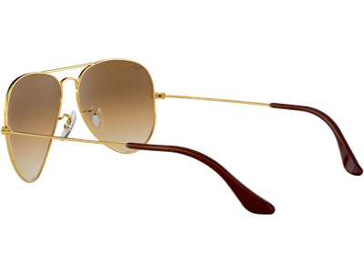 Ray-Ban Aviator Gradient RB3025 Glänzend Gold / Verlauf Hellbraun 001/51 62 - LARGE - Ansicht 4