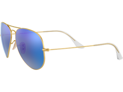 Ray-Ban Aviator Flash Lenses RB3025 112/17, Gold/Blau Verspiegelt 55 - SMALL - Ansicht 2