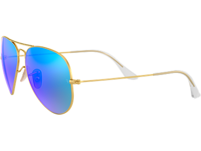 Ray-Ban Aviator Flash Lenses RB3025 112/4L Gold/Blau Verspiegelt 58 - MEDIUM - Ansicht 2