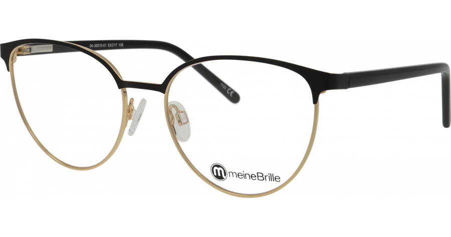 meineBrille Brille Damen meineBrille 04-30010-01 Schwarz matt/Gold glänzend Ansicht 1