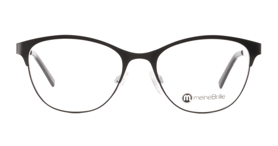 meineBrille 04-87010-01, Schwarz/Weiß Matt front - Ansicht 2