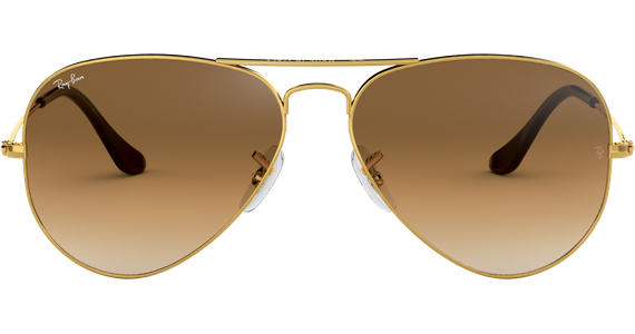 Ray-Ban Aviator Gradient RB3025 Glänzend Gold / Verlauf Hellbraun 001/51 58 - MEDIUM - Ansicht 3