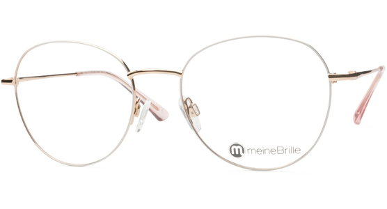 meineBrille 04-12040-02, Weiß/Gold Schräg links - Ansicht 2