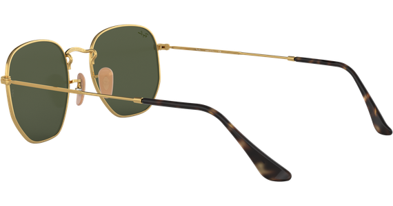 Ray-Ban RB3548N Hexagonal Flat Lenses Glänzend Gold / Grün 001 51 - Ansicht 5