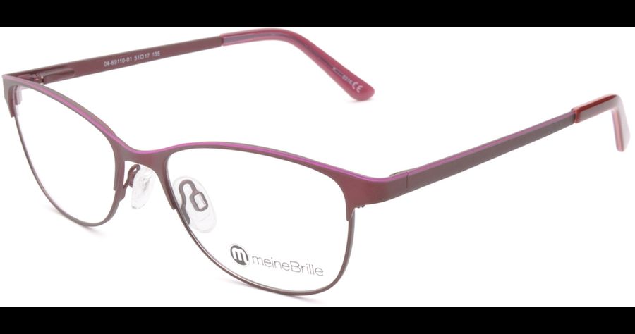 meineBrille 04-69110-01, Dunkel Rot/Pink links