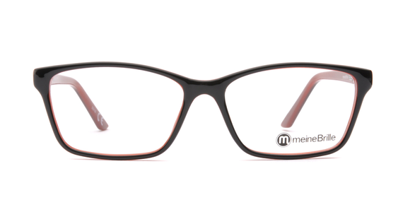 meineBrille 04-69190-01, Schwarz/Rot front - Ansicht 2