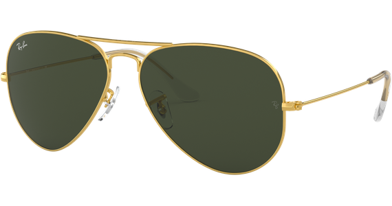 Ray-Ban Aviator Classic RB3025 Glänzend Gold / Grün 001 62 - LARGE - Ansicht 2