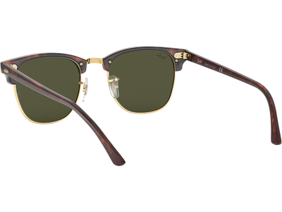 Ray-Ban Clubmaster SMALL RB3016 Classic Glänzend Tortoise / Grün W0366 49 - Ansicht 5