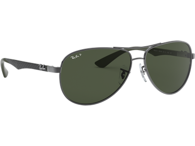 Ray-Ban RB8313 Carbonfaser Glänzend Gunmetall / Grün Polarisiert 004/N5 61 - Ansicht 4