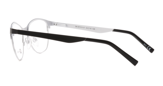 meineBrille 04-87010-01, Schwarz/Weiß Matt seite - Ansicht 5