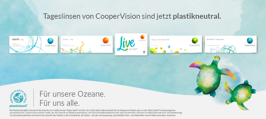 Tageslinsen von CooperVision sind jetzt plastikneutral.