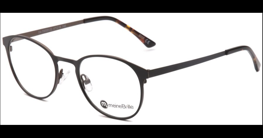 meineBrille 04-79000-02, Schwarz/Nougat Matt links