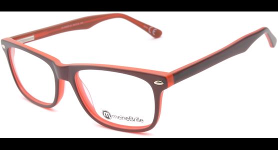meineBrille 04-69000-01, Braun/Rot Matt links - Ansicht 2