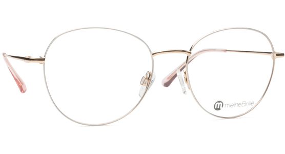meineBrille 04-12040-02, Weiß/Gold Schräg rechts - Ansicht 5