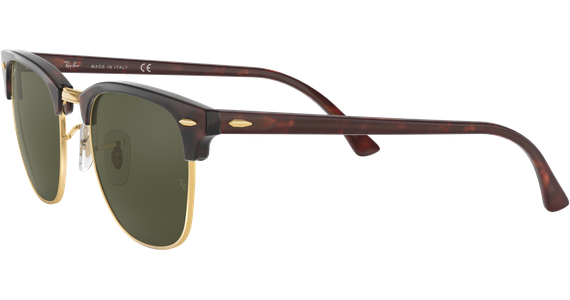 Ray-Ban Clubmaster SMALL RB3016 Classic Glänzend Tortoise / Grün W0366 49 - Ansicht 3