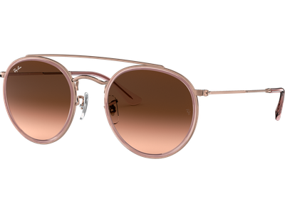 Ray-Ban RB3647N Round Double Bridge Glänzend Kupfer / Verlauf Braun 9069A5 51 - Ansicht 3