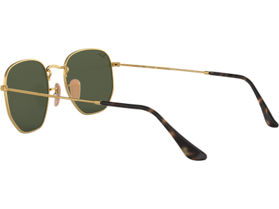 Ray-Ban RB3548N Hexagonal Flat Lenses Glänzend Gold / Grün 001 51 - Ansicht 4